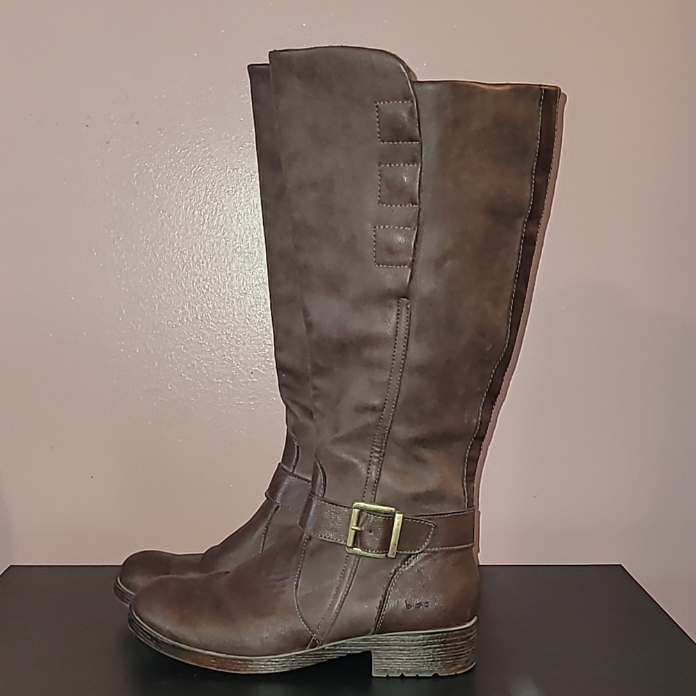 boc Brown Over the Knee Boots with Tall Shaft and Rounded Toe